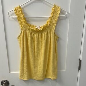 LC Lauren Conrad Yellow Ruffled Blouse